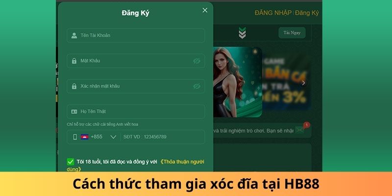 Cách thức tham gia xóc đĩa tại HB88